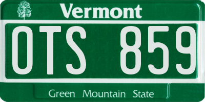 VT license plate OTS859
