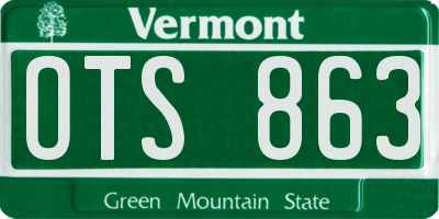 VT license plate OTS863