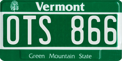 VT license plate OTS866