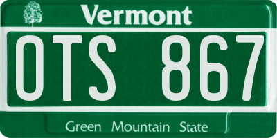 VT license plate OTS867