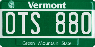 VT license plate OTS880