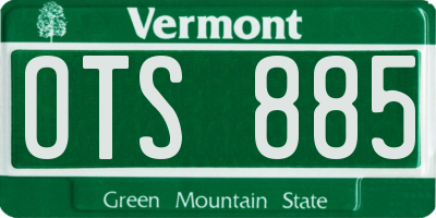 VT license plate OTS885