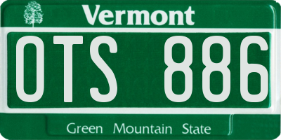 VT license plate OTS886