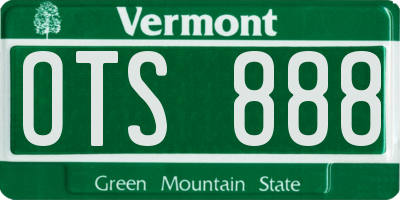 VT license plate OTS888