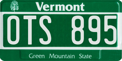 VT license plate OTS895