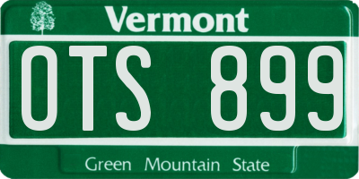 VT license plate OTS899