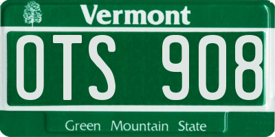 VT license plate OTS908