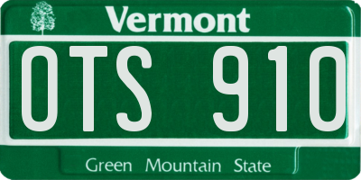 VT license plate OTS910