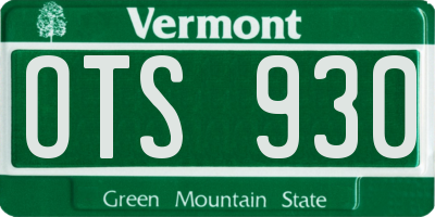 VT license plate OTS930