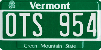 VT license plate OTS954