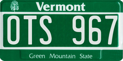 VT license plate OTS967