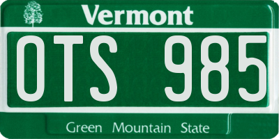 VT license plate OTS985