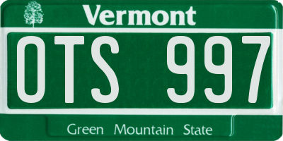 VT license plate OTS997