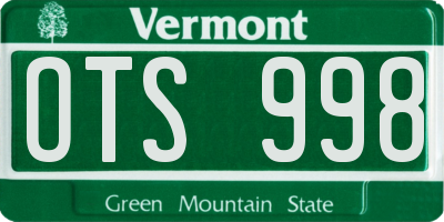 VT license plate OTS998