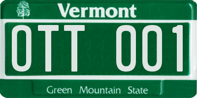 VT license plate OTT001