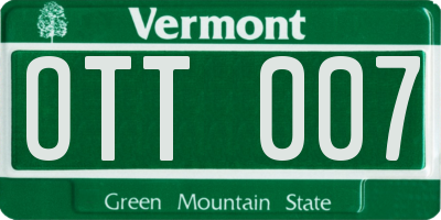 VT license plate OTT007