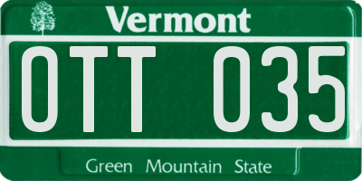VT license plate OTT035