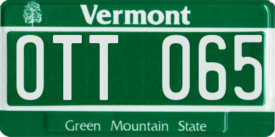 VT license plate OTT065