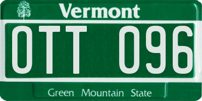 VT license plate OTT096