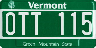 VT license plate OTT115