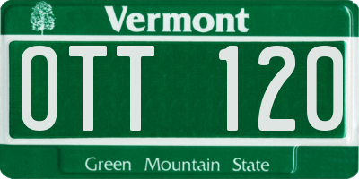 VT license plate OTT120