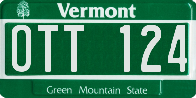 VT license plate OTT124