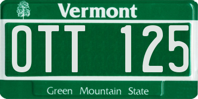 VT license plate OTT125