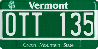 VT license plate OTT135