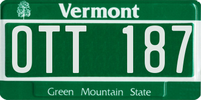 VT license plate OTT187
