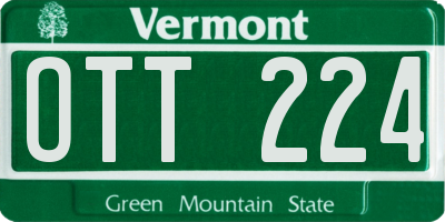 VT license plate OTT224
