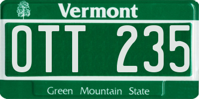 VT license plate OTT235