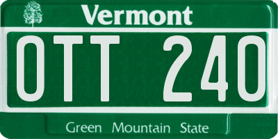 VT license plate OTT240