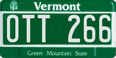 VT license plate OTT266
