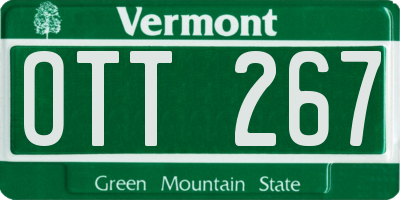 VT license plate OTT267