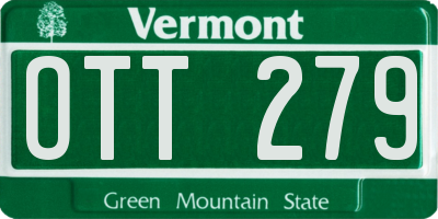 VT license plate OTT279