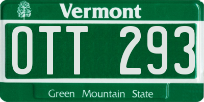 VT license plate OTT293