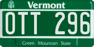 VT license plate OTT296