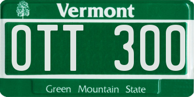 VT license plate OTT300