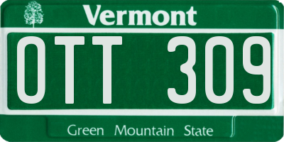 VT license plate OTT309