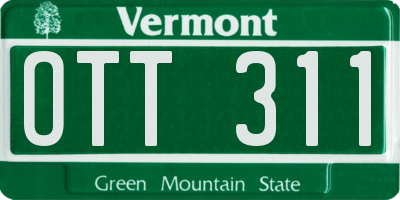 VT license plate OTT311