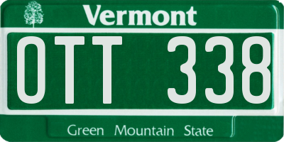 VT license plate OTT338