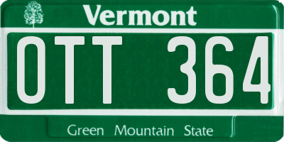 VT license plate OTT364