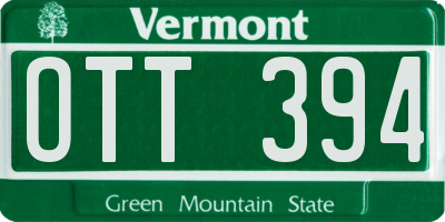 VT license plate OTT394
