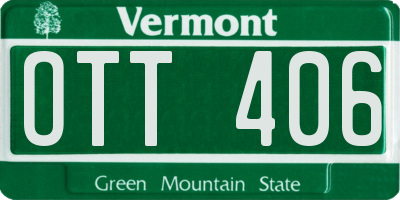 VT license plate OTT406
