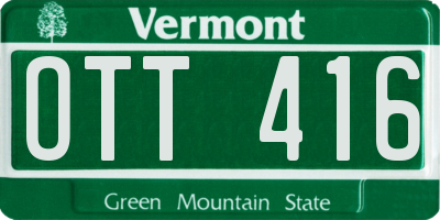 VT license plate OTT416