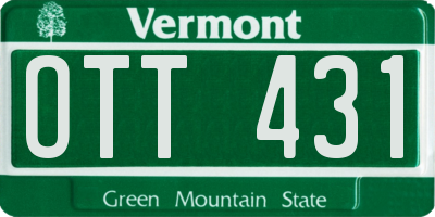 VT license plate OTT431