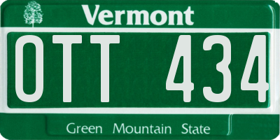 VT license plate OTT434