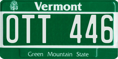 VT license plate OTT446