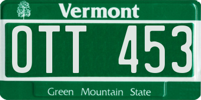 VT license plate OTT453