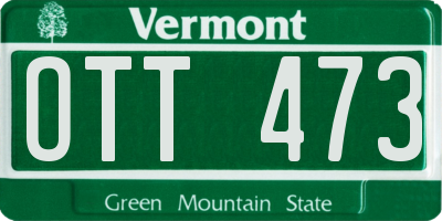 VT license plate OTT473
